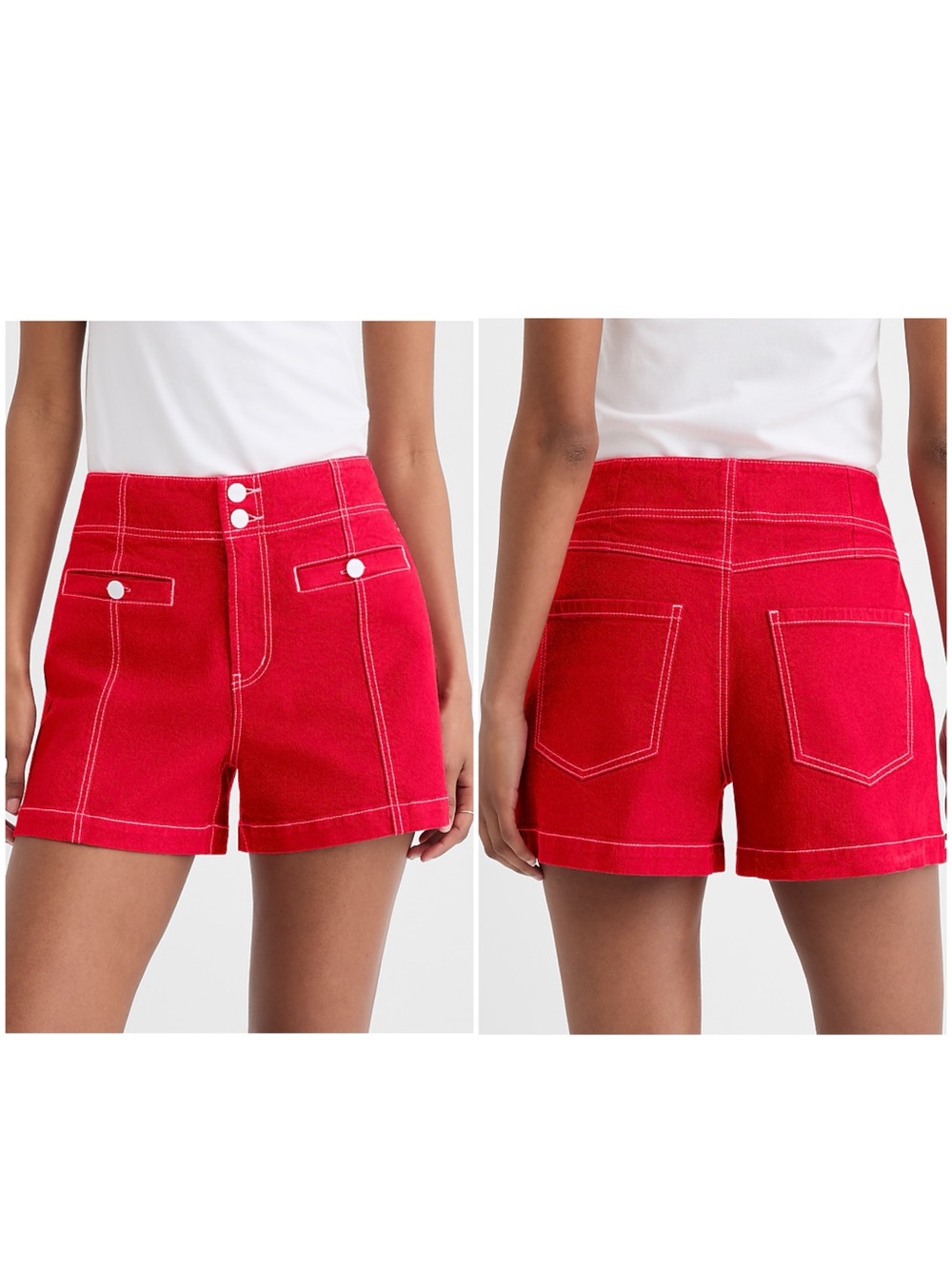 LOFT RIVETE Women’s Size 30 Maple Cherry Double Shank High Rise Denim Shorts